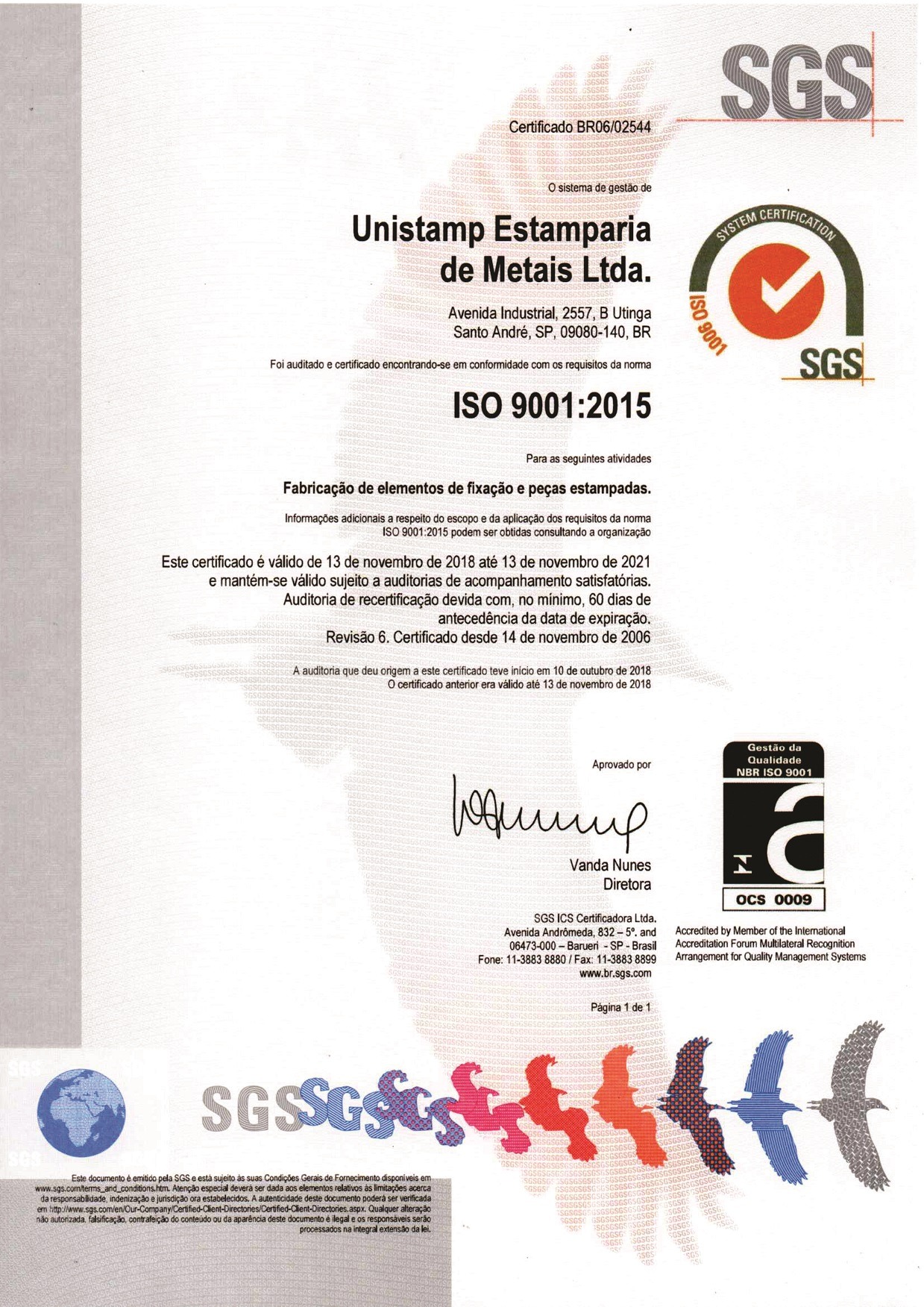 Unistamp Metais - Iso 9001